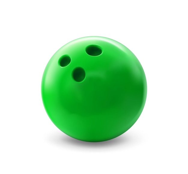 Bola de bolos 3d realista aislado esfera verde