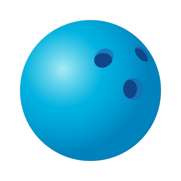 Bola de bolos ilustración de vector aislado azul brillante