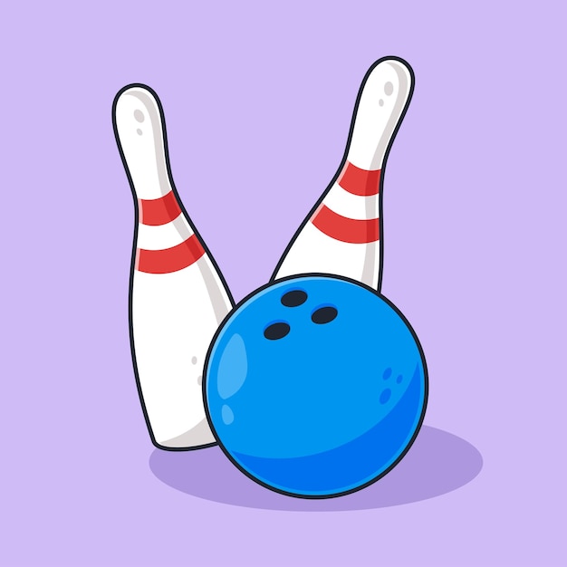 Vector bola de bolos y pin deporte icono ilustración vector aislado