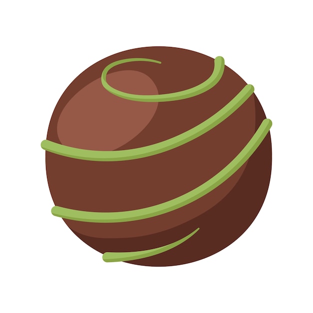 Bola de chocolate con ilustración de crema Matcha