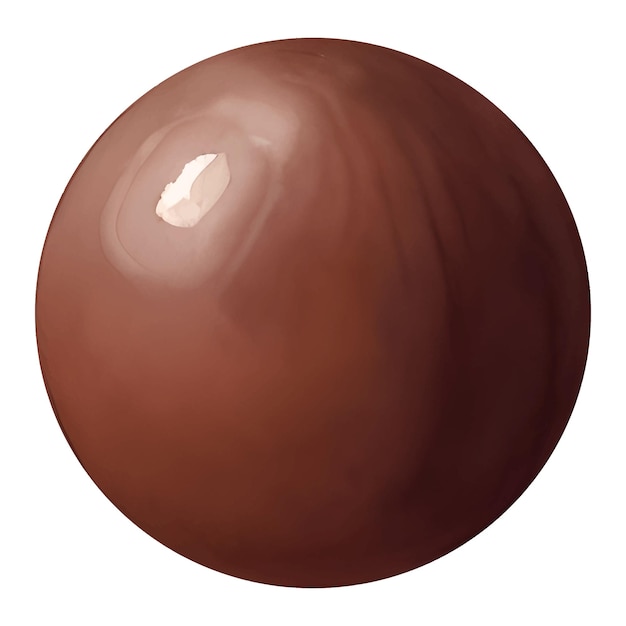 Vector bola chocolate con leche aislada ilustración pintura dibujado mano detallada