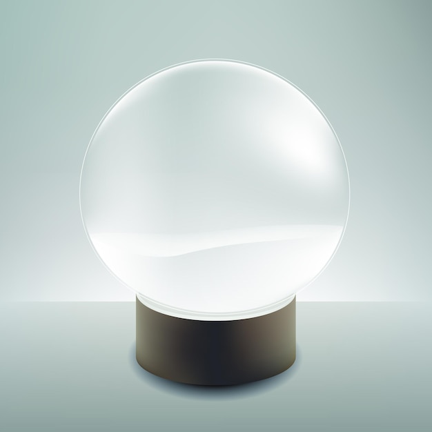 Bola de cristal aislado sobre fondo gris