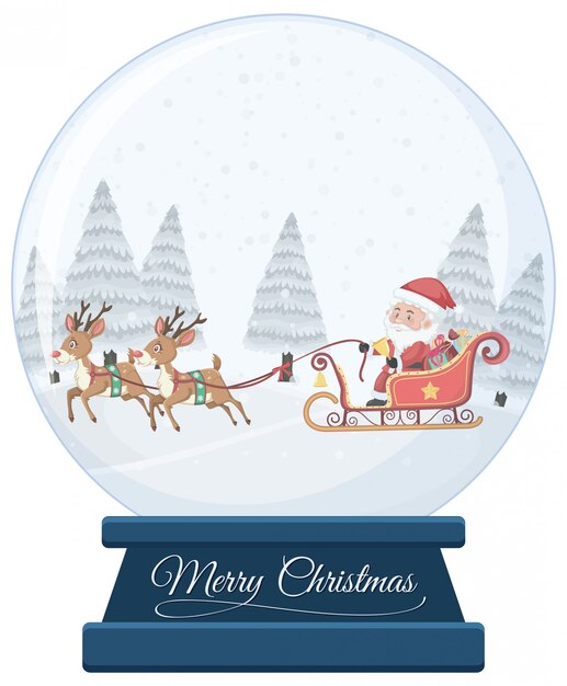 Bola de cristal de Navidad sobre fondo blanco