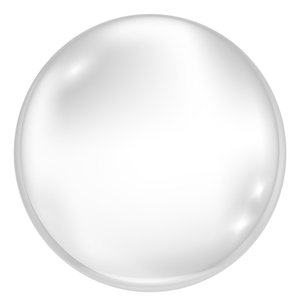 Bola de cristal realista esfera reflectante brillante transparente aislada  sobre fondo blanco