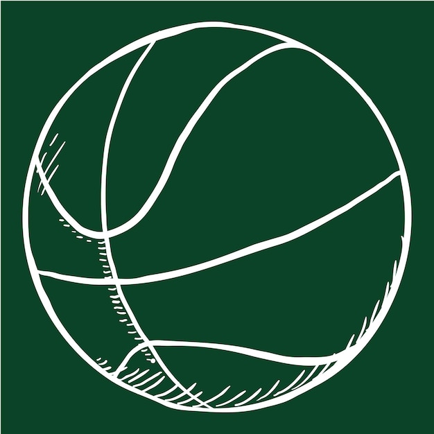 Vector bola de dibujo de tiza vectorial para baloncesto