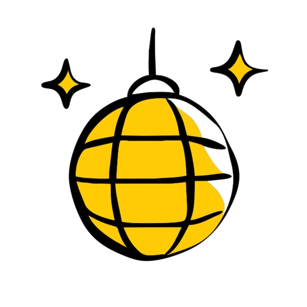 bola de disco ilustrar una bola de disco suspendida desde arriba que refleja la luz en todas las direcciones mostrar