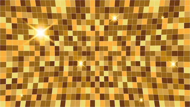 Bola de discoteca abstracta fondo dorado brillante