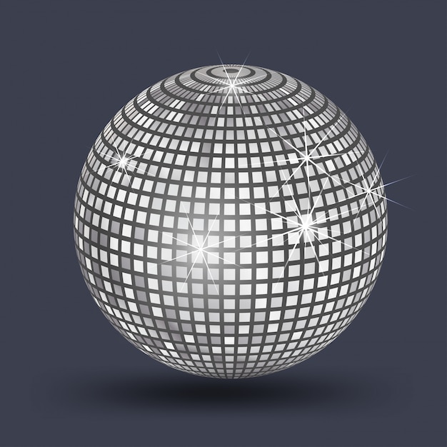 bola de discoteca, bola de espejos plata