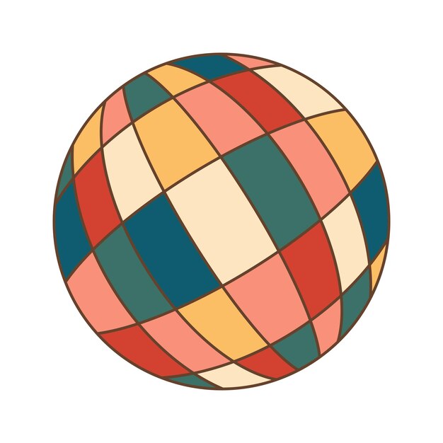 Bola de discoteca en estilo retro Ilustración vectorial