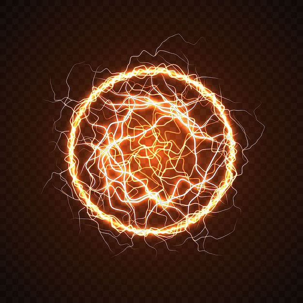 Bola electrica con efecto rayo