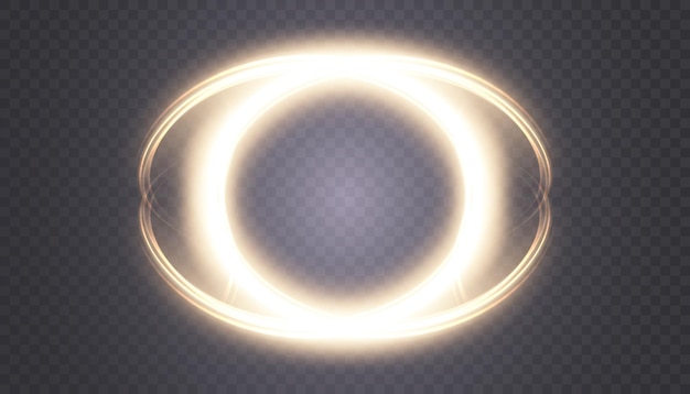 Bola de energía. Portal mágico del plasma amarillo. Marco para ilustraciones vectoriales.