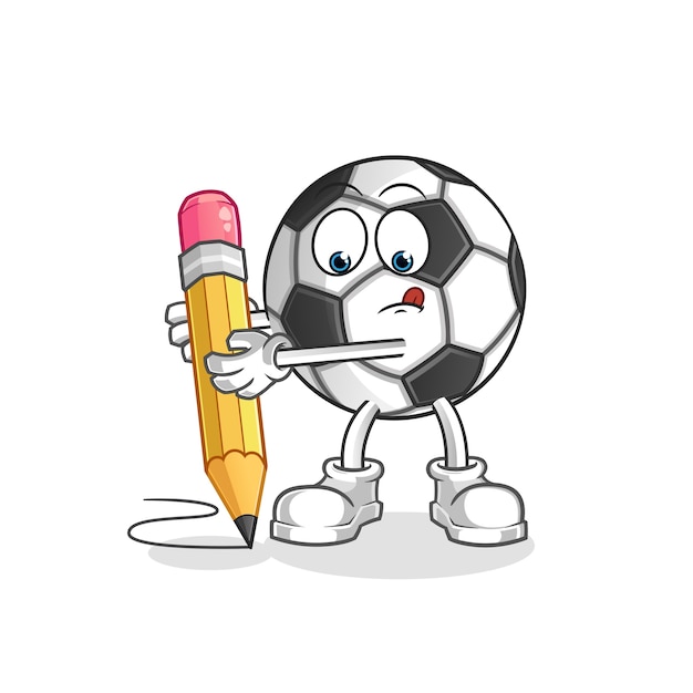 Vector bola escribir con lápiz ilustración de personaje