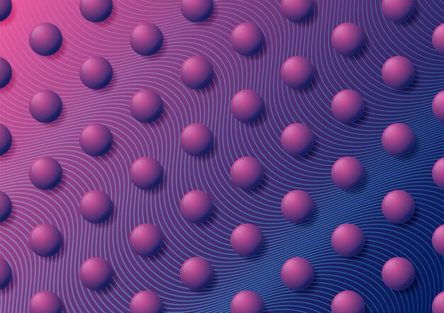 Vector bola de esfera abstracta púrpura o magenta en patrón lineal