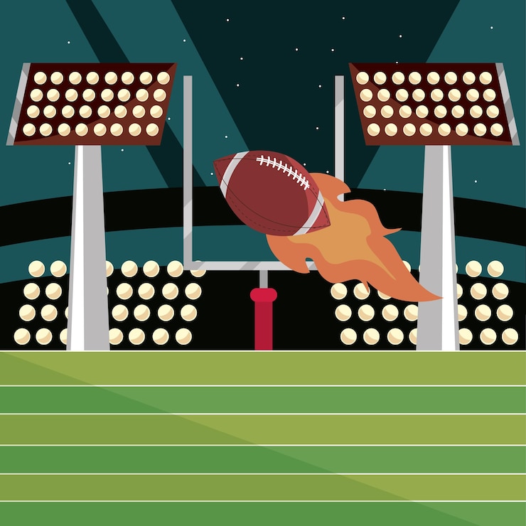 Vector bola de fuego de fútbol americano