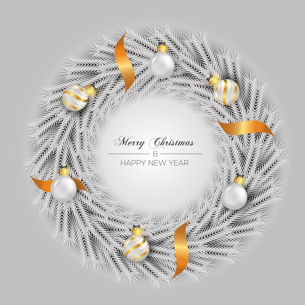 Bola de guirnalda de Navidad con concepto de color gris