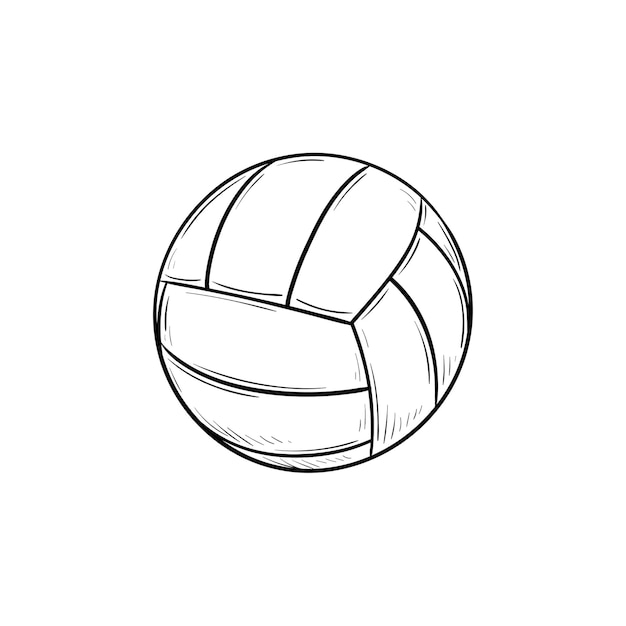 Vector bola para jugar voleibol icono de doodle de contorno dibujado a mano. equipo de valleyball, concepto de actividad deportiva de equipo