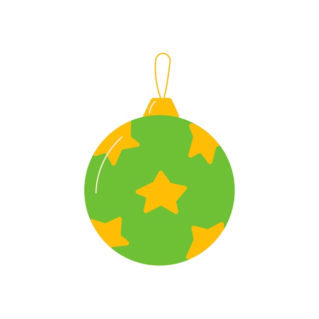 Bola de juguete de Navidad árbol redondo decoración icono ilustración vectorial