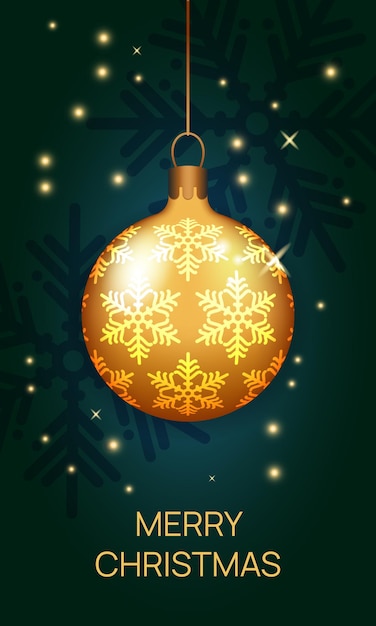 Vector bola y luces doradas del árbol de navidad. diseño para fondos, tarjetas de felicitación, pancartas, invitaciones,