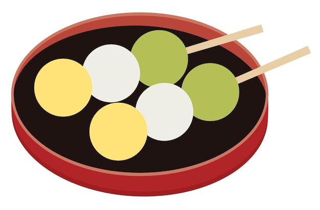Bola de masa hervida japonesa Threecolor de Ver la luna