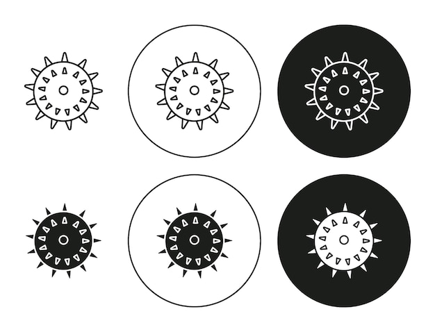 Bola de masaje aislada en fondo blanco conjunto de línea de arte vectorial de la bola de masaje logotipo