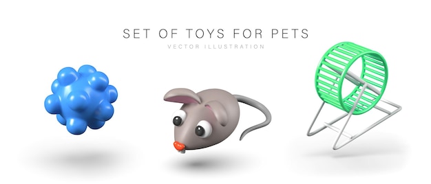 Bola de masaje azul gris rueda de ratón linda juego de juguetes realistas para mascotas