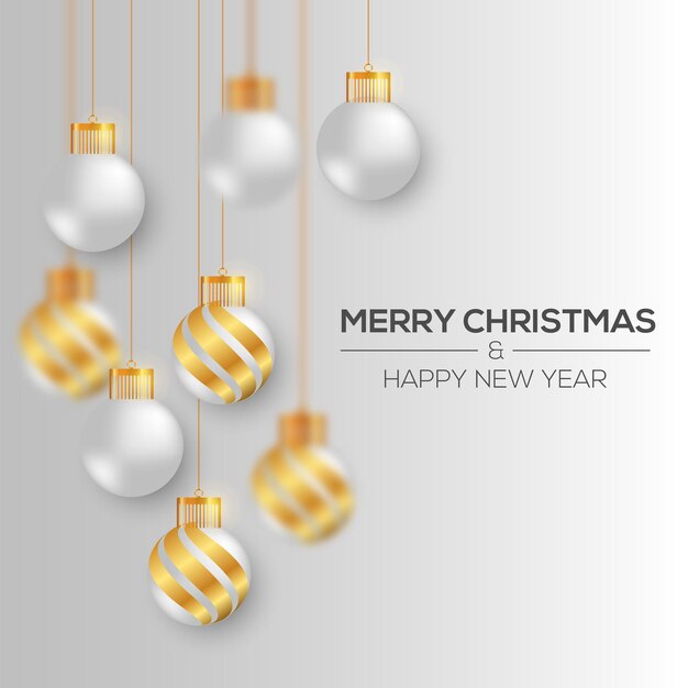 Bola de Navidad con concepto de color blanco dorado
