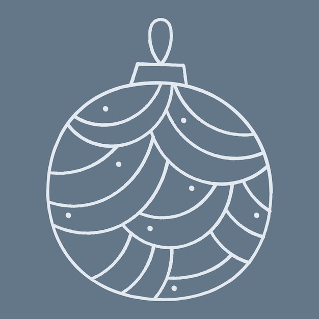 Bola de Navidad de Doodle con patrón de onda abstracto Ilustración de clipart en color