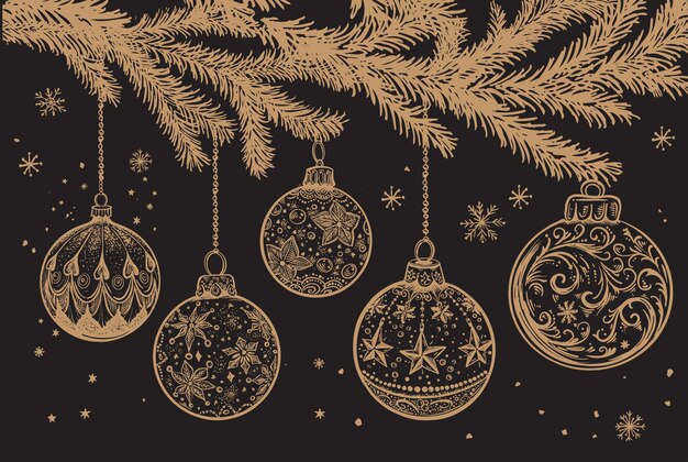 bola de navidad ilustración dibujada a mano