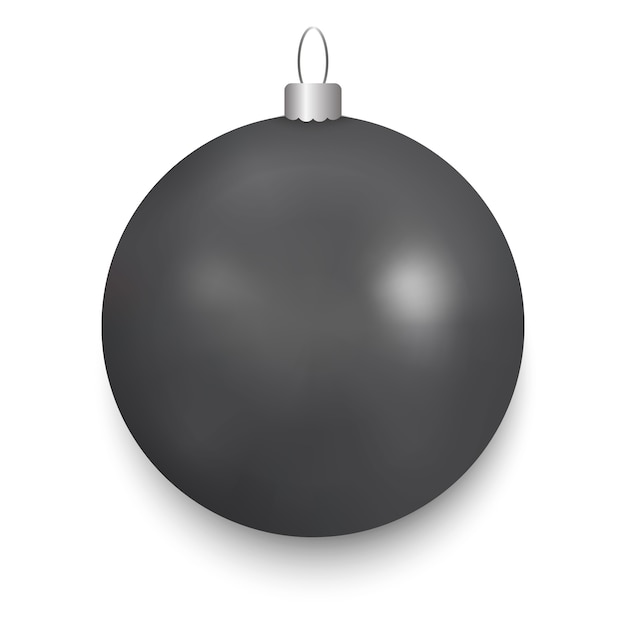 Vector bola de navidad negra aislada en blanco