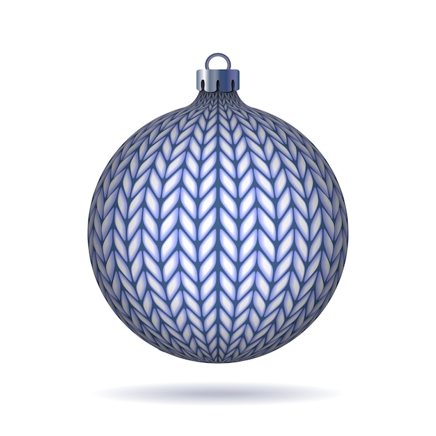 Bola de Navidad de punto azul. ilustración.