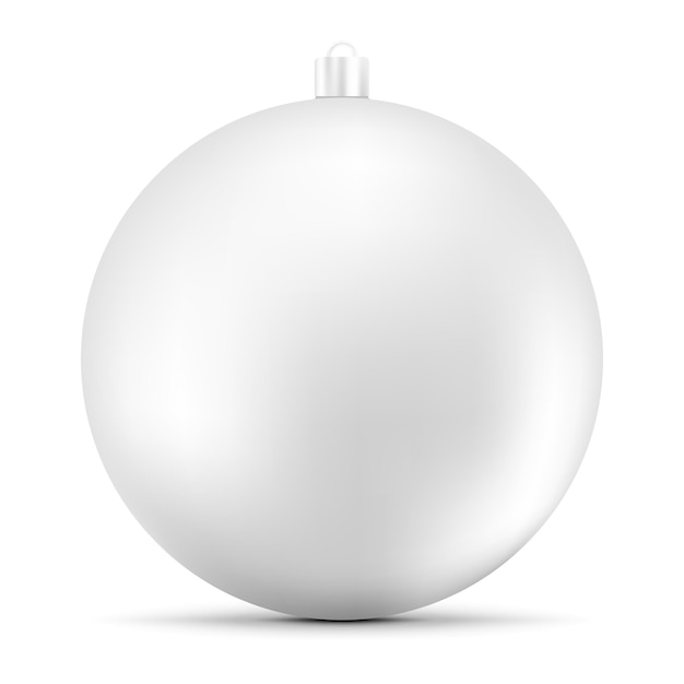 Vector bola de navidad realista aislada en fondo blanco