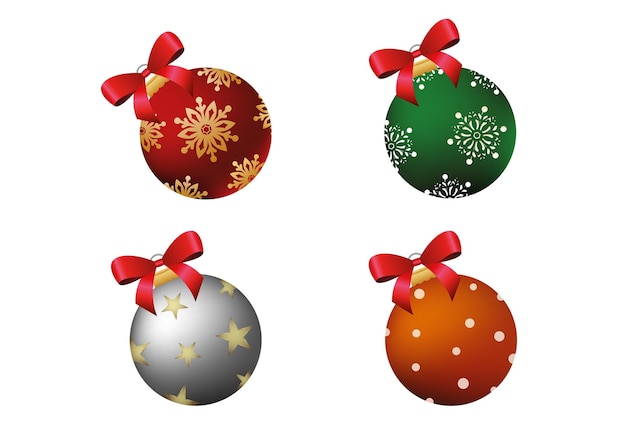 Bola De Navidad Realista Sobre Fondo Blanco Vector Decoración De Navidad