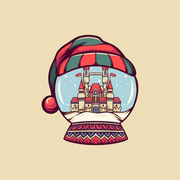 Bola de navidad, retro, ilustración