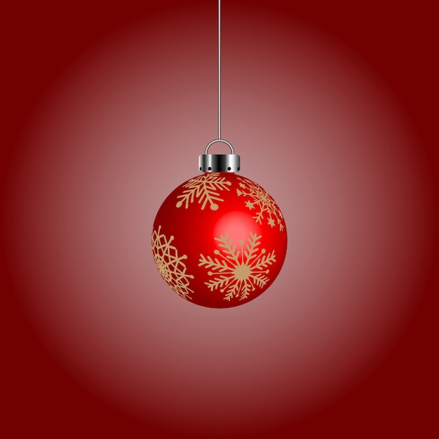 Vector bola de navidad roja decoracion