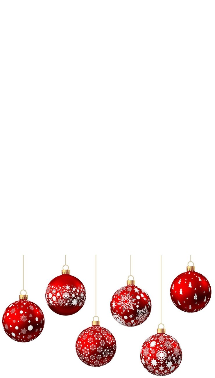 Vector bola de navidad roja con patrón aislado sobre fondo blanco