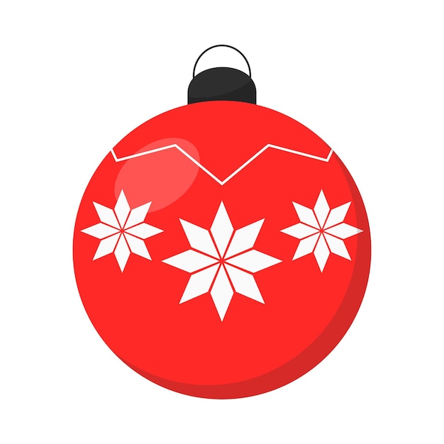 Bola de Navidad roja con patrón de invierno Elemento decorativo para el diseño de Navidad y Año Nuevo
