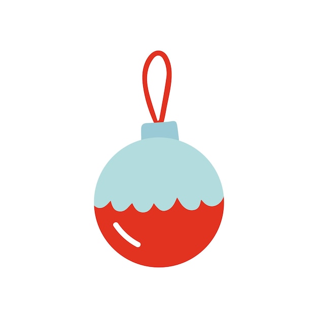 Bola de Navidad vectorial con ilustración de colores rojo y azul