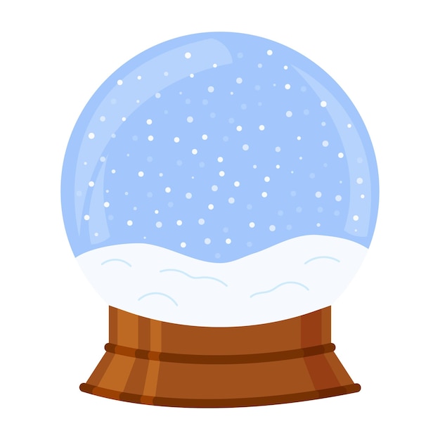 Bola de nieve aislada. Bola de nieve de cristal vacía. Ilustración vectorial