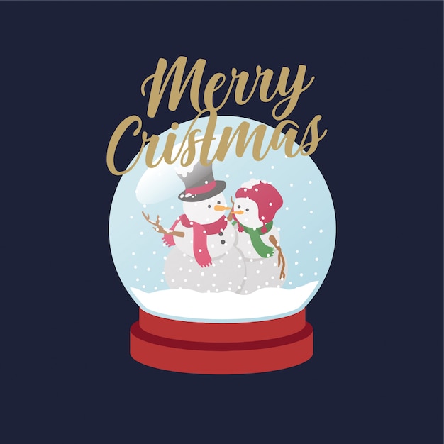 bola de nieve navidad muñeco de nieve pareja