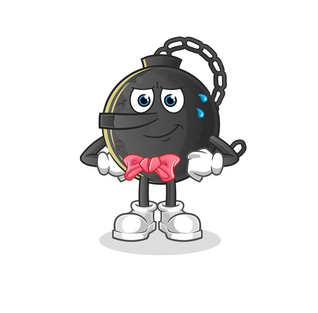 Bola de prisión se encuentra como personaje de Pinocho. vector de mascota de dibujos animados