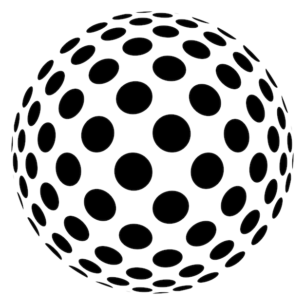 Bola punteada decorativa abstracta icono aislado ilustración vectorial