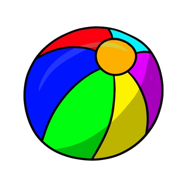 Bola redonda brillante para juegos infantiles dibujos animados de vector de bola de circo