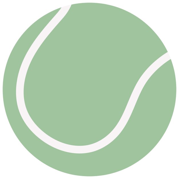Bola de tenis de dibujos animados objeto deportivo plano aislado en fondo blanco