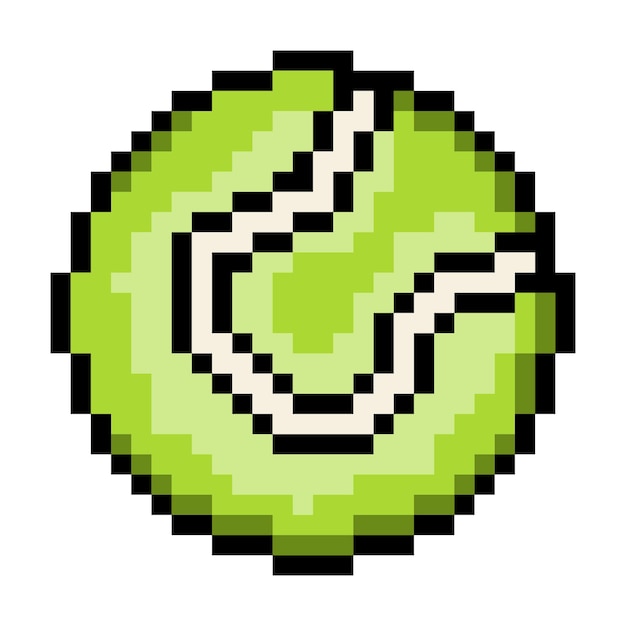 Vector bola de tenis con diseño de pixel art