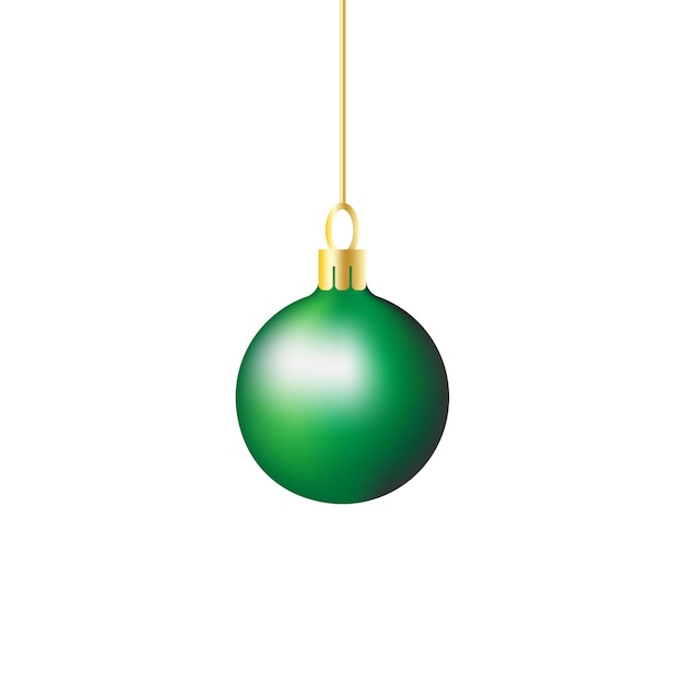 Bola verde de Navidaddecoración de NavidadObjetos de vacaciones de Año Nuevo Ilustración vectorial