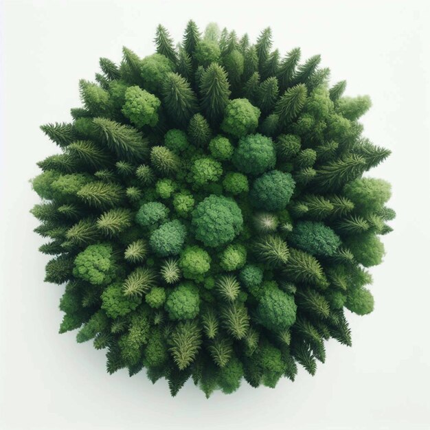 Vector una bola verde de una planta con un centro verde