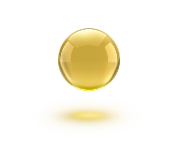 Bola de vidrio de oro de aceite aislada en el vector