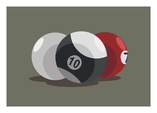 Las bolas de billar Ilustración plana simple