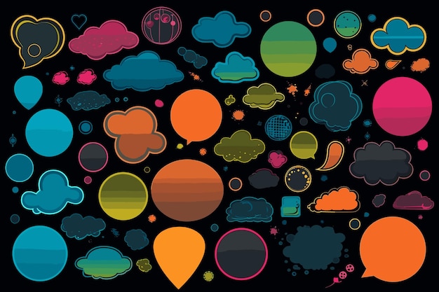 Bolas de colores en el aire sobre fondo abstracto ilustración vectorial