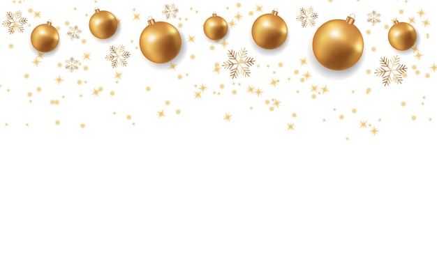 Las bolas doradas de Navidad y los confeti que caen sobre un fondo transparente Realismo dorado